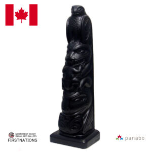 トーテムポール TOTEM POLE レプリカ 黒 カナダ 先住民 ネイティブ インディアン BOMA製 Eagle イーグル 鷲 14cm