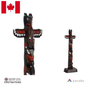 トーテムポール TOTEM POLE レプリカ カナダ 先住民 ネイティブ インディアン BOMA製 Thunderbird-WHALE -BEAR シャチ ベアー 熊 22cm