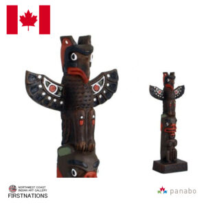 トーテムポール TOTEM POLE レプリカ カナダ 先住民 ネイティブ インディアン BOMA製 Thunderbird-BEAR ベアー 熊-Woman 22cm
