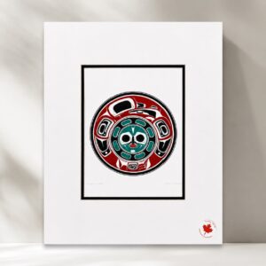 アート プリント 絵画 ダブルマット紙 カナダ 先住民 ネイティブ インディアン DENNIS RAVEN 'S MOON ワタリガラス 月