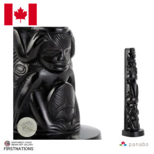 トーテムポール TOTEM POLE 博物館再現品 カナダ 先住民 インディアン CMC製 Shaman-RAVEN -BEAVER ワタリガラス ビーバー 26cm