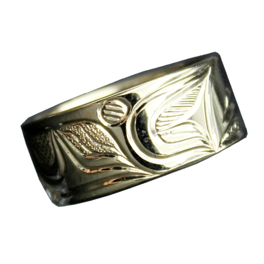 カナダ インディアン ジュエリー リング 指輪 先住民 ネイティブ 14K ゴールド Tsimshian 部族 Alex Helin リング RAVEN ワタリガラス ワタリガラス 20号 - 画像 (3)