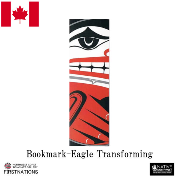 しおり ブックマーク カナダ 先住民 ネイティブ インディアン デザイン Eagle Transforming イーグル 鷲