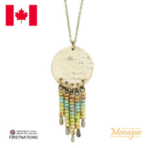ドリームキャッチャー アクセサリー ペンダント 本物 オジブア族 インディアン ハンドメイド BIRCH BARK ビーズ ペンダント
