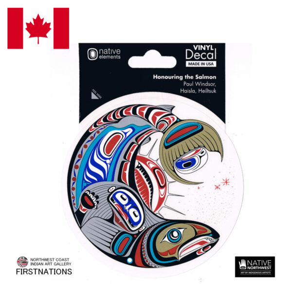 デカール 透明 シール ステッカー カナダ 先住民 インディアン 雑貨 DECAL HONOURING THE SALMON サーモン