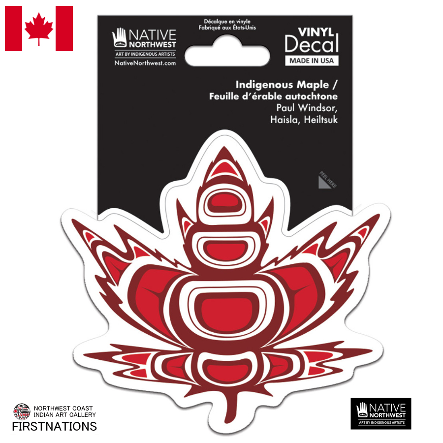 デカール 透明  シール ステッカー カナダ 先住民 インディアン 雑貨 Maple メープル