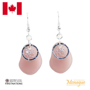 ドリームキャッチャー アクセサリー ピアス 本物 オジブア族 インディアン ハンドメイド SEA GRASS teal アメジストピアス