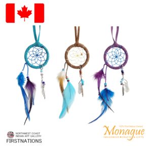 ドリームキャッチャー 本物 オジブア族 インディアン ハンドメイド 1.5インチ 約3.8cm マジカルドリームキャッチャー 小型