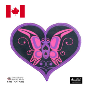 ネイティブ柄 ワッペン カナダ 先住民 インディアン 雑貨 BUTTERFLY HEART 蝶