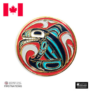 エナメル ピンバッジ ピンズ カナダ 先住民 ネイティブ インディアン アート デザイン KILLERWHALE シャチ