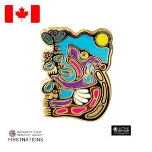 エナメル ピンバッジ ピンズ カナダ 先住民 ネイティブ インディアン アート デザイン Foraging Bear ベアー