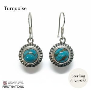 天然石 ジュエリー ピアス スターリングシルバー925  アフガンターコイズ