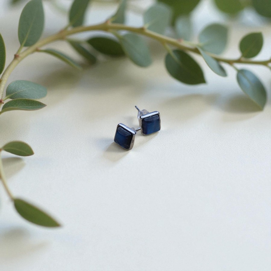 天然石 ジュエリー ピアス シルバー 925 ラブラドライト - 画像 (2)