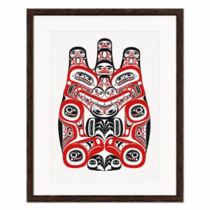 アート シルクスクリーン 絵 画 カナダ 先住民 ネイティブ インディアン 限定エディション 16/60 HAIDA GRIZZLY BEAR ベアー 熊 額装済