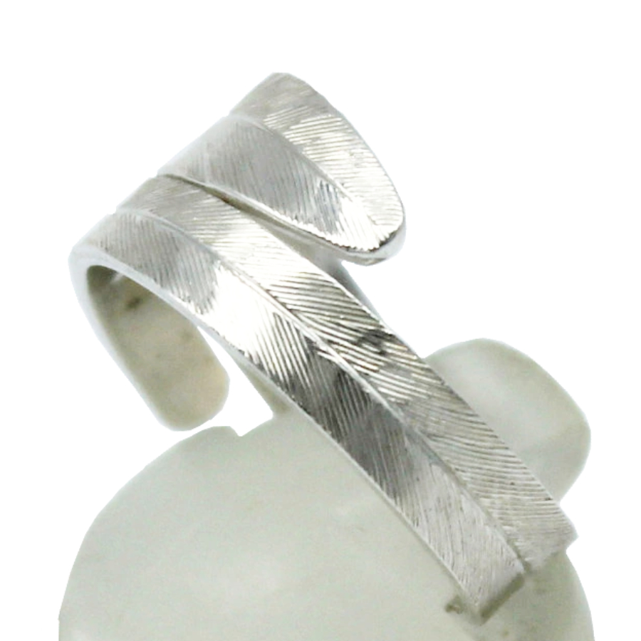 カナダ インディアン ジュエリー リング 指輪 先住民 ネイティブ シルバー925 KWAGIULTH 部族 Landon Gunn フェザー Feather 15号 - 画像 (2)