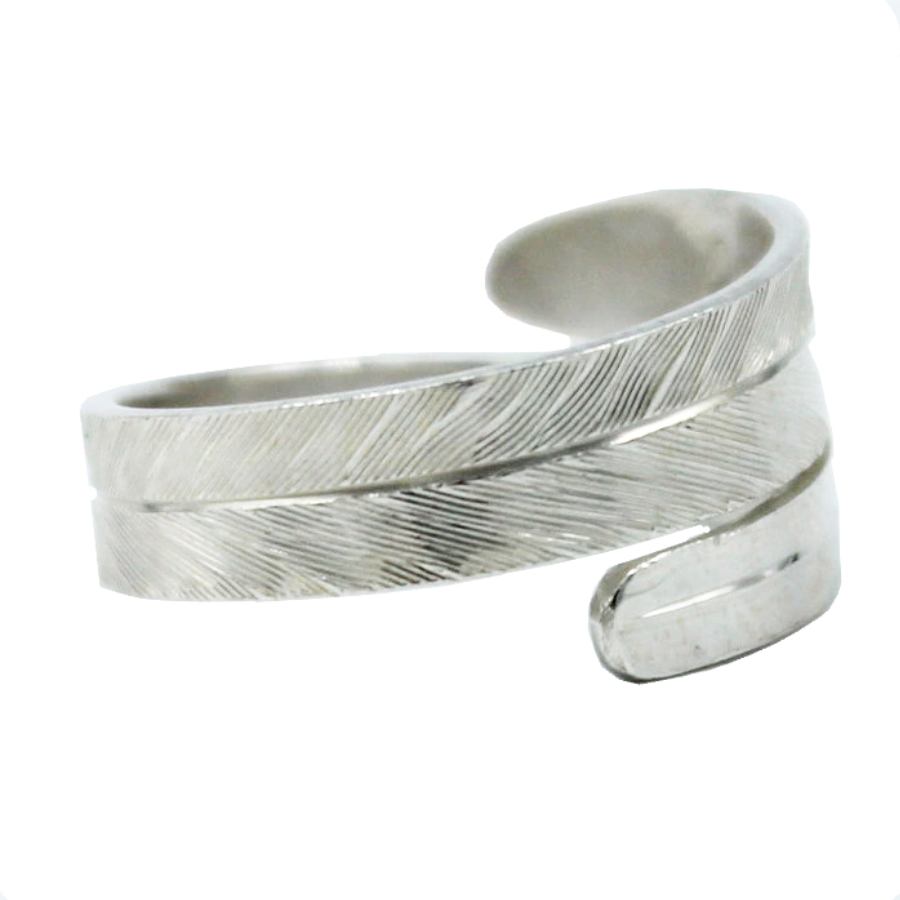 カナダ インディアン ジュエリー リング 指輪 先住民 ネイティブ シルバー925 KWAGIULTH 部族 Landon Gunn フェザー Feather 15号 - 画像 (4)