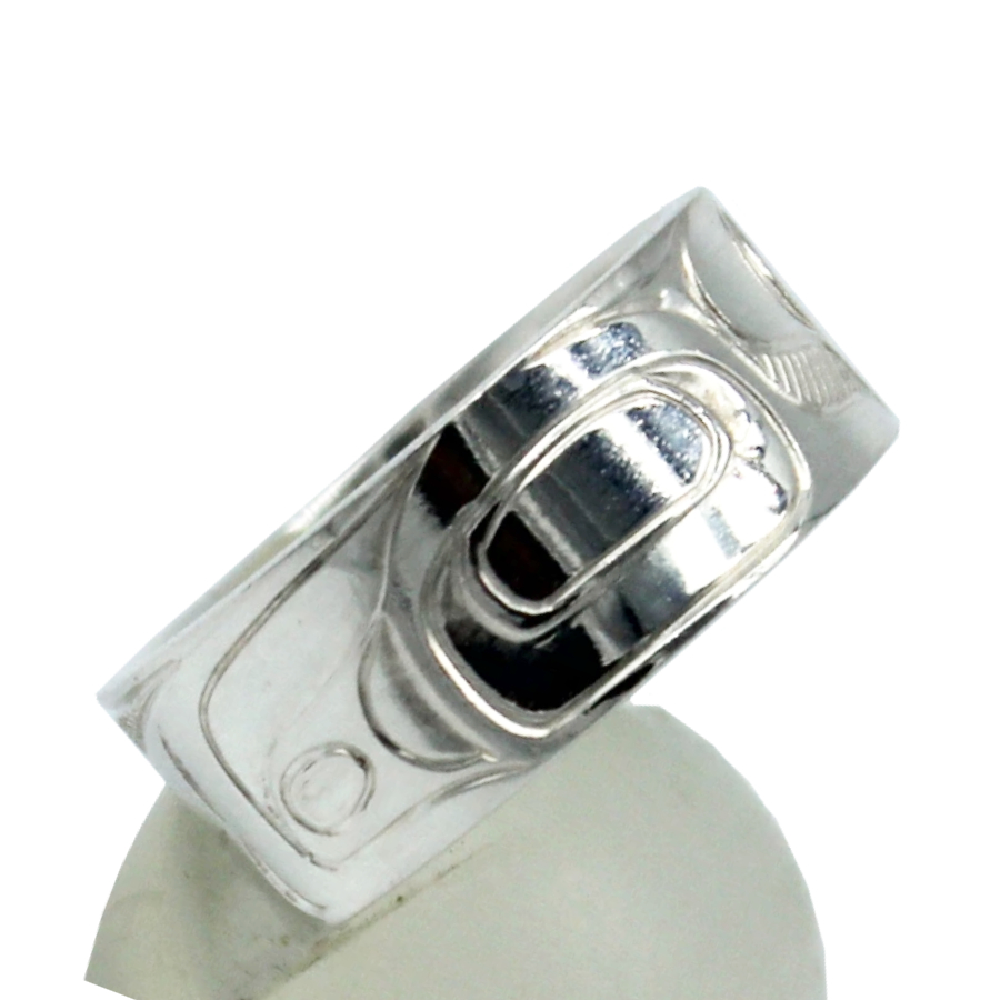 カナダ インディアン ジュエリー リング 指輪 先住民 ネイティブ シルバー925 KWAGIULTH 部族 Landon Gunn レイブン RAVEN ワタリガラス 16.5号 - 画像 (3)