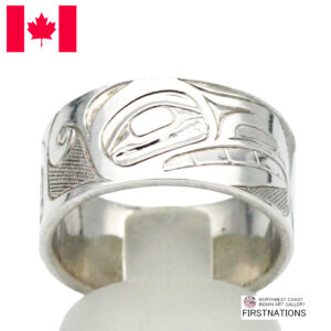 インディアン ジュエリー リング 指輪 カナダ 先住民 ネイティブ シルバー 925 アクセサリー Kwagiulth族Landon Gunn サンダーバード Thunderbird 20.5号