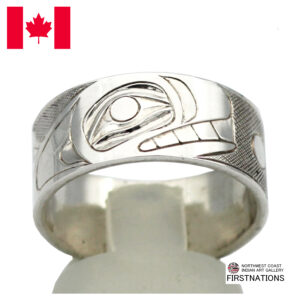 インディアン ジュエリー リング 指輪 カナダ 先住民 ネイティブ シルバー 925 アクセサリー KWAGIULTH族LANDON GUNN WHALE シャチ 25号