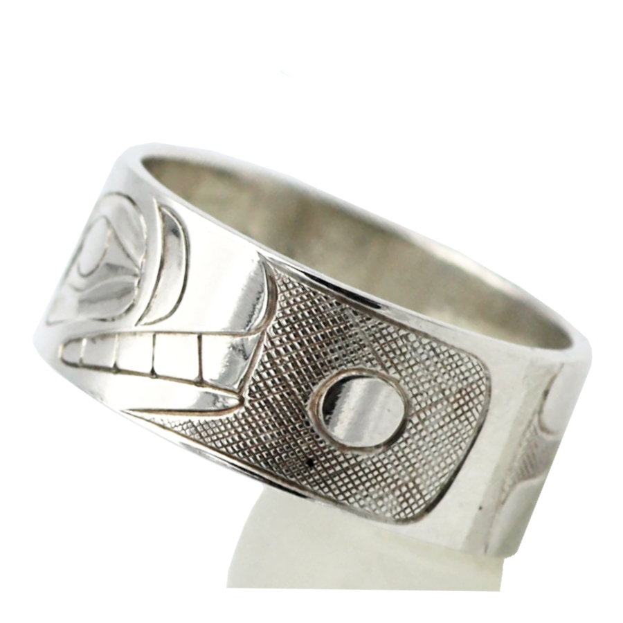 インディアン ジュエリー リング 指輪 カナダ 先住民 ネイティブ シルバー 925 アクセサリー KWAGIULTH族LANDON GUNN WHALE シャチ 25号 - 画像 (3)