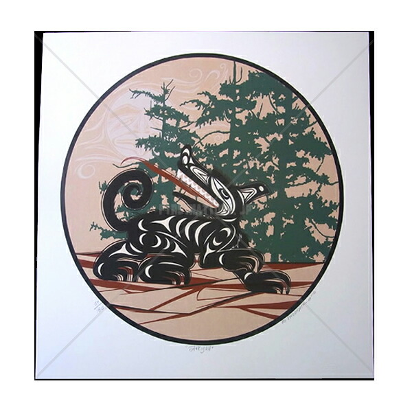 アート シルクスクリーン 絵 画 カナダ 先住民 ネイティブ インディアン 限定エディション 57/180 STAKIYAH | シルク