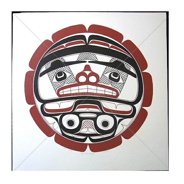 アート シルクスクリーン 絵 画 カナダ 先住民 ネイティブ インディアン 限定エディション 184/200 SUN 太陽 BOX