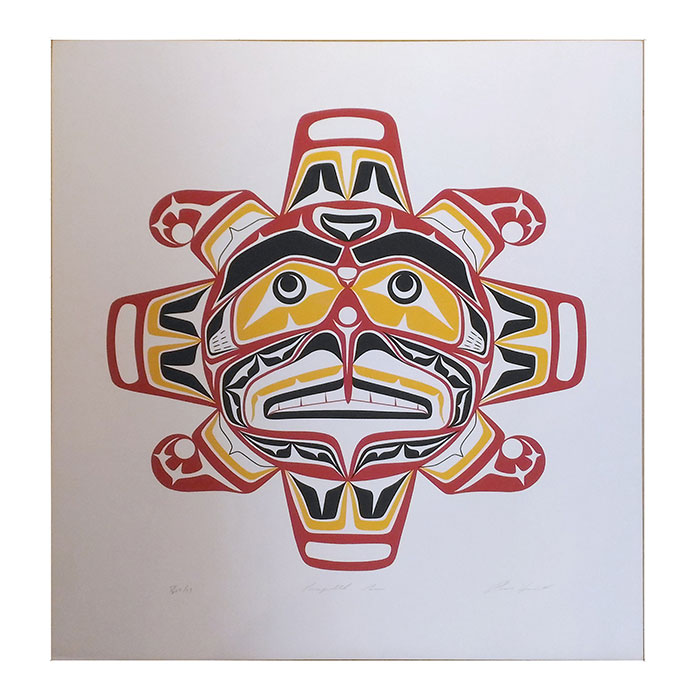 アート シルクスクリーン 絵 画 カナダ 先住民 ネイティブ インディアン 限定エディション 72/200 KWAGULTH SUN 太陽