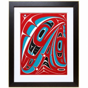 アート シルクスクリーン 絵 画 カナダ 先住民 ネイティブ インディアン 限定エディション 175/200 RAVEN'S FLIGHT ワタリガラス 額装済