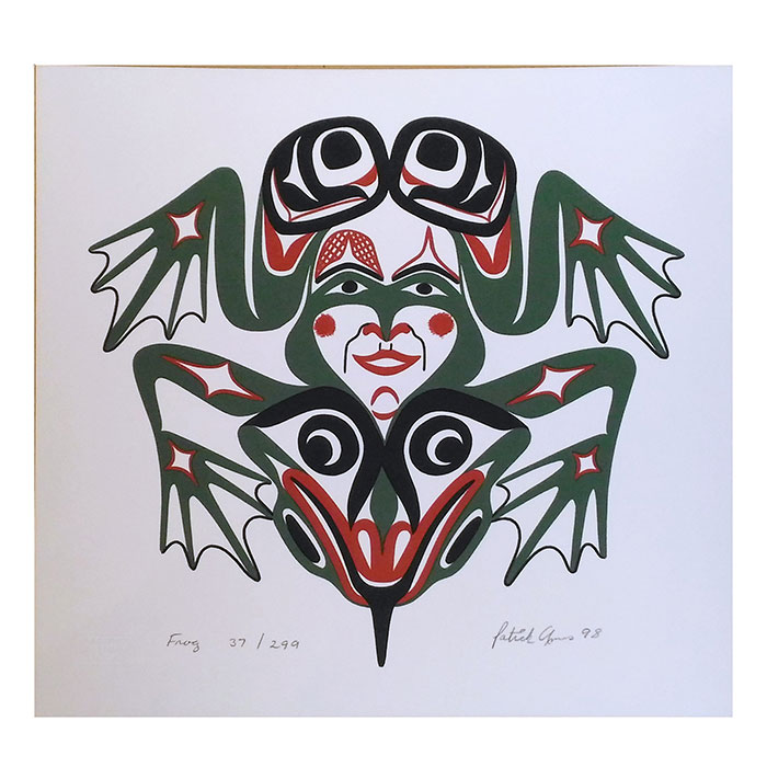 アート シルクスクリーン 絵 画 カナダ 先住民 ネイティブ インディアン 限定エディション 37/299 FROG カエル | シルク