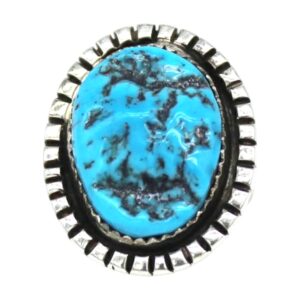 インディアン ジュエリー リング 指輪 ネイティブ アメリカン NAVAJO ナバホ族 シルバー 925 ブラックシャドウ ワイヤー カット ターコイズ リング 16号