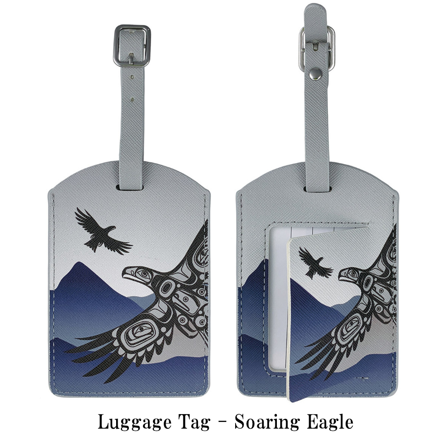 ラゲージタグ 旅行 カバン ネームタグ カナダ 先住民 ネイティブ インディアン アート デザイン Eagle イーグル 鷲 - 画像 (2)