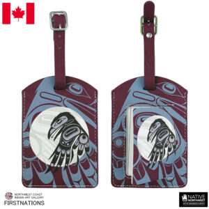 ラゲージタグ 旅行 カバン ネームタグ カナダ 先住民 ネイティブ インディアン アート デザイン Moon Raven 月 レイブン ワタリガラス