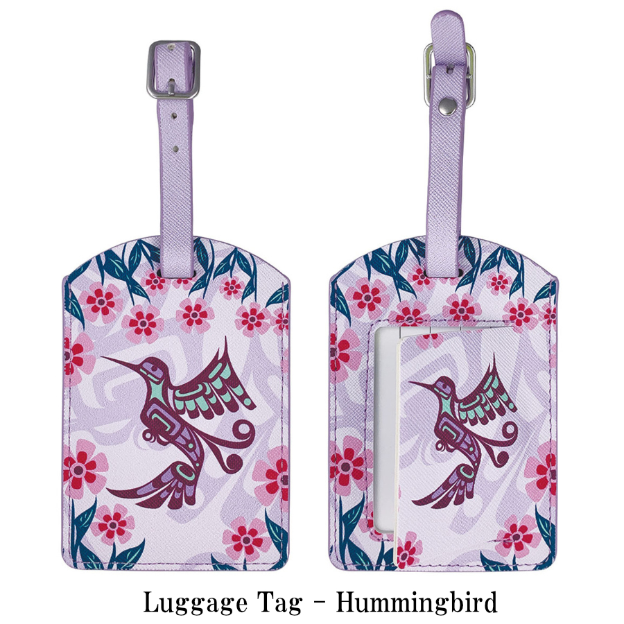 ラゲージタグ 旅行 カバン ネームタグ カナダ 先住民 ネイティブ インディアン アート デザイン Hummingbird ハミングバード ハチドリ - 画像 (2)