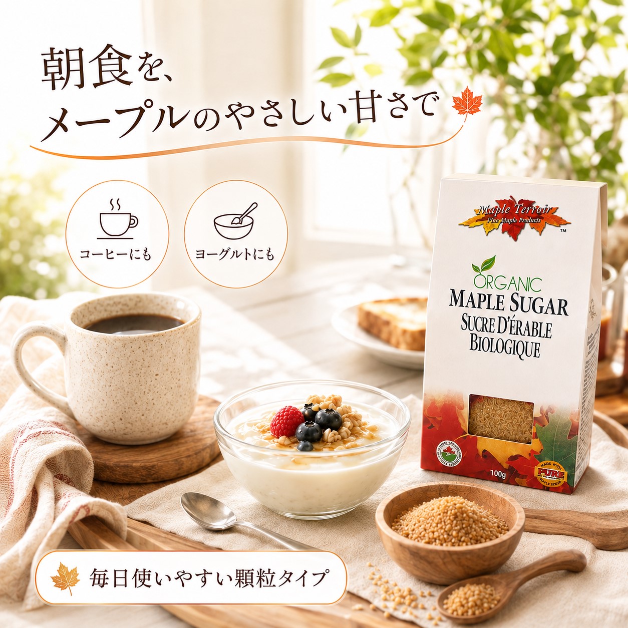 オーガニック メープルシュガー 100g 単品|カナダ産・有機メープルシロップ100% - 画像 (9)