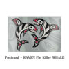 ポストカード ネイティブアート イラスト デザイン カナダ 先住民 インディアン 雑貨 RAVEN ワタリガラス Fin Killer WHALE シャチ - 画像 (2)