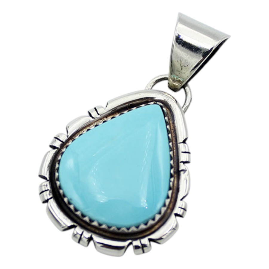 インディアン ジュエリー ペンダント ネイティブアメリカン NAVAJO ナバホ族 Joe Tso シルバー 925 ターコイズ カットアウトティアドロップ - 画像 (2)