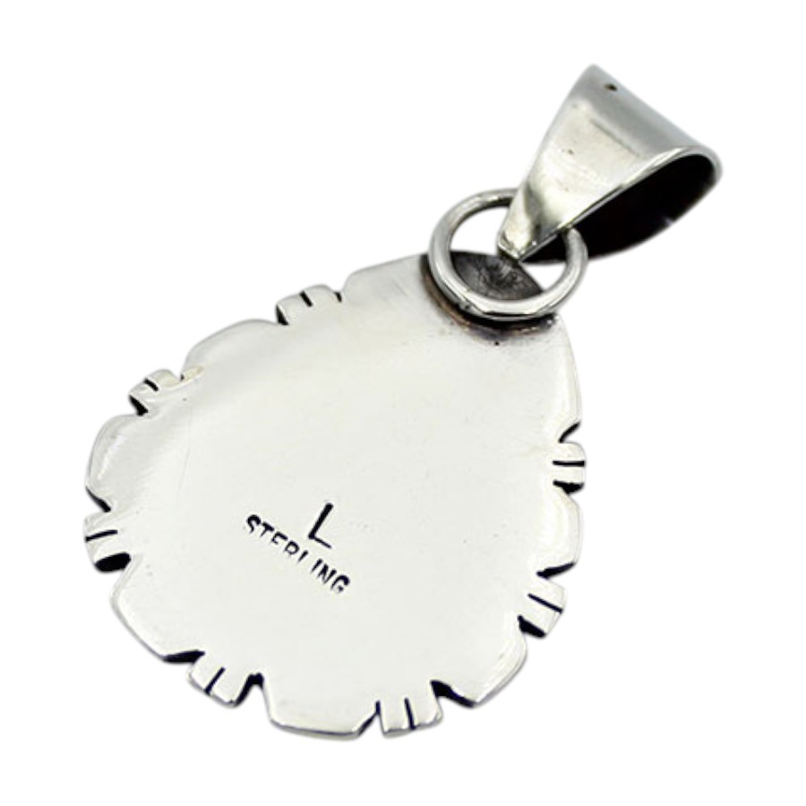 インディアン ジュエリー ペンダント ネイティブアメリカン NAVAJO ナバホ族 Joe Tso シルバー 925 ターコイズ カットアウトティアドロップ - 画像 (3)