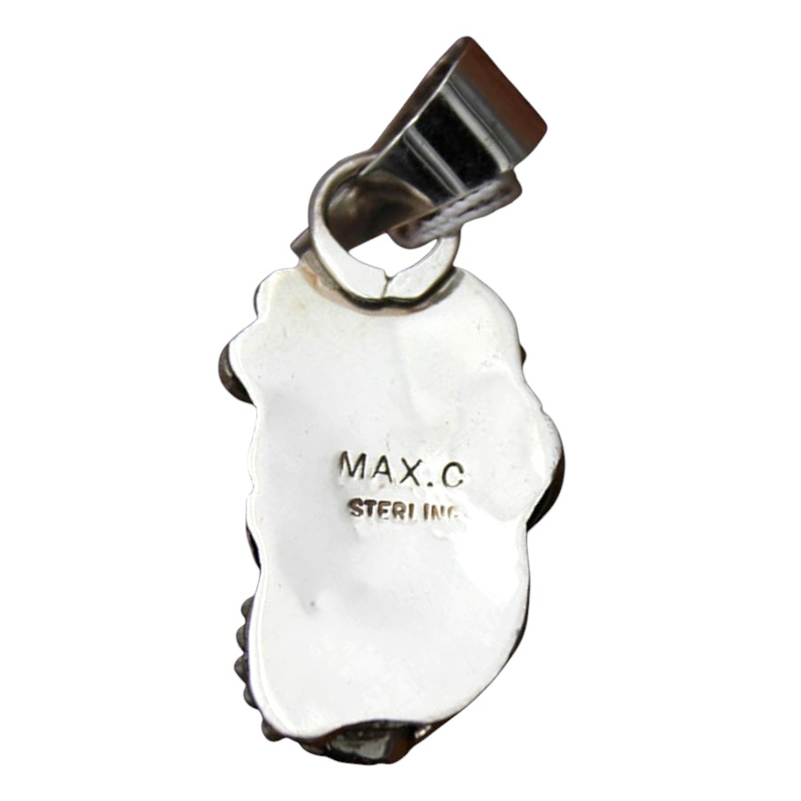 インディアン ジュエリー ペンダント ネイティブアメリカン NAVAJO ナバホ族 Max Calladitto シルバー 925 ターコイズ コーラル ペンダントトップ - 画像 (3)