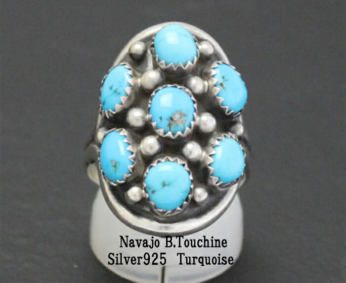 インディアン ジュエリー リング 指輪 ネイティブ アメリカン NAVAJO ナバホ族 B.TOUCHING シルバー 925 ターコイズ リング  20号