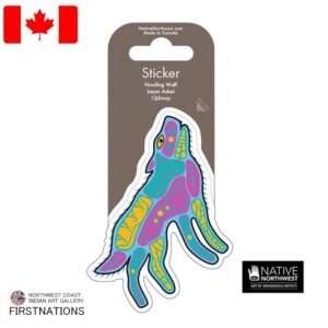 ステッカー シール カナダ 先住民 ネイティブ インディアン 雑貨 Howling Wolf ウルフ オオカミ