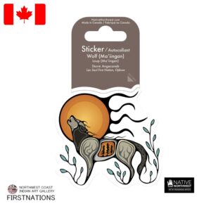 ステッカー シール カナダ 先住民 ネイティブ インディアン 雑貨 Wolf (Ma'iingan) オオカミ