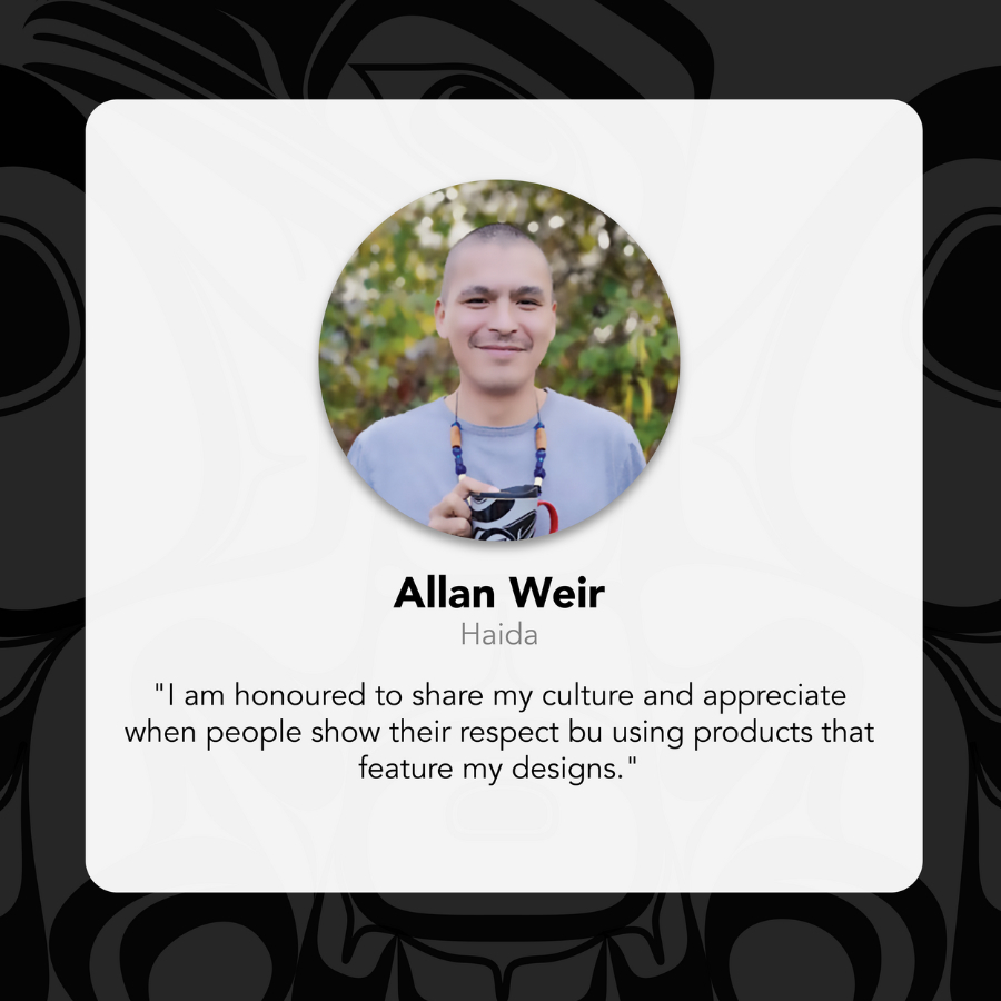 ニットキャップ 帽子 ビーニー インナーフリース素材 カナダ 先住民 ネイティブ インディアン デザイン Eagle イーグル 鷲 黒 - 画像 (2)