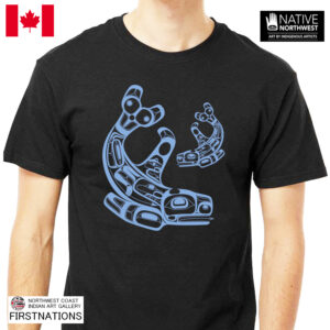 インディアンアート Tシャツ MENS メンズ カナダ 先住民 ネイティブ デザイン Killer Whale  シャチ クジラ S-XL ティーシャツ