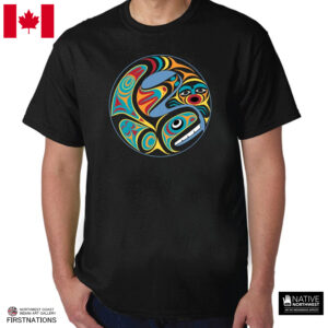 インディアンアート Tシャツ MENS メンズ カナダ 先住民 ネイティブ デザイン Whale ホエール シャチ S-XL ティーシャツ