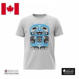 インディアンアート Tシャツ MENS メンズ カナダ 先住民 ネイティブ デザイン BEAR ベアー 熊 砂利色 S-XL ティーシャツ