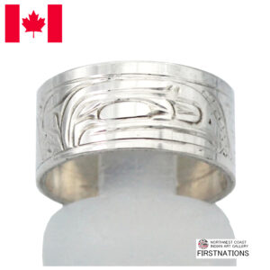 カナダ インディアン ジュエリー リング 指輪 先住民 ネイティブ シルバー925 Kwakwaka'wakw 部族 Victoria Harper ワタリガラス RAVEN ワタリガラス 17号