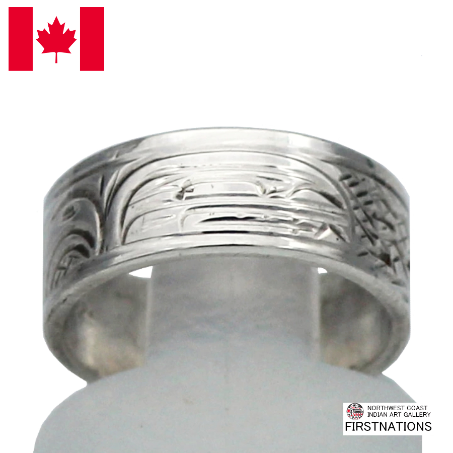 カナダ インディアン ジュエリー リング 指輪 先住民 ネイティブ シルバー925 Kwakwaka'wakw 部族 Victoria Harper ホエール WHALE シャチ 6.5号