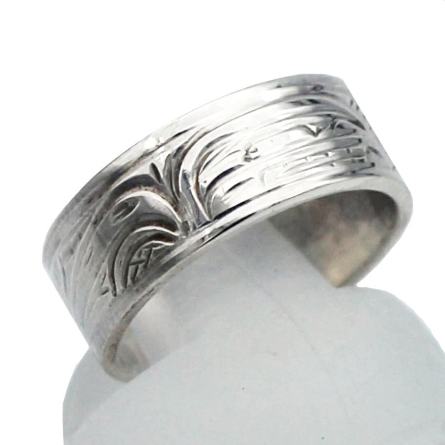 カナダ インディアン ジュエリー リング 指輪 先住民 ネイティブ シルバー925 Kwakwaka'wakw 部族 Victoria Harper ホエール WHALE シャチ 6.5号 - 画像 (2)