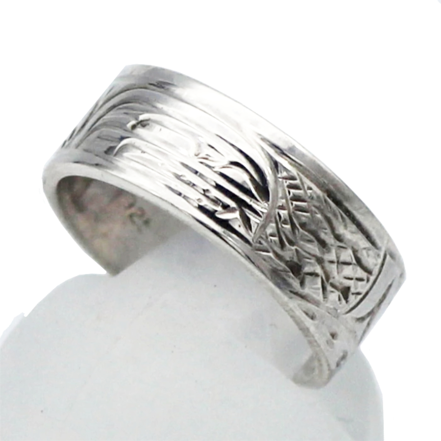 カナダ インディアン ジュエリー リング 指輪 先住民 ネイティブ シルバー925 Kwakwaka'wakw 部族 Victoria Harper ホエール WHALE シャチ 6.5号 - 画像 (3)